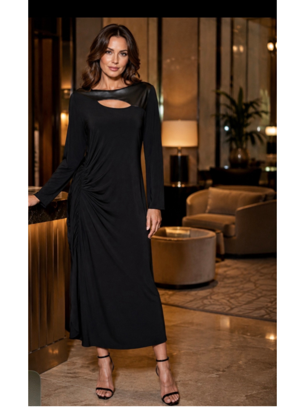 Women's Kate & Mallory Long Sleeve Black Dress, Size 3X